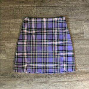 John Galt Purple Plaid Mini Skirt